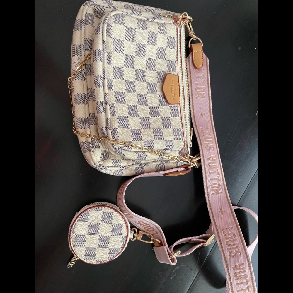 White checkered crossbody